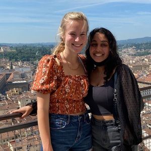 Orange Cropped Floral Blouse